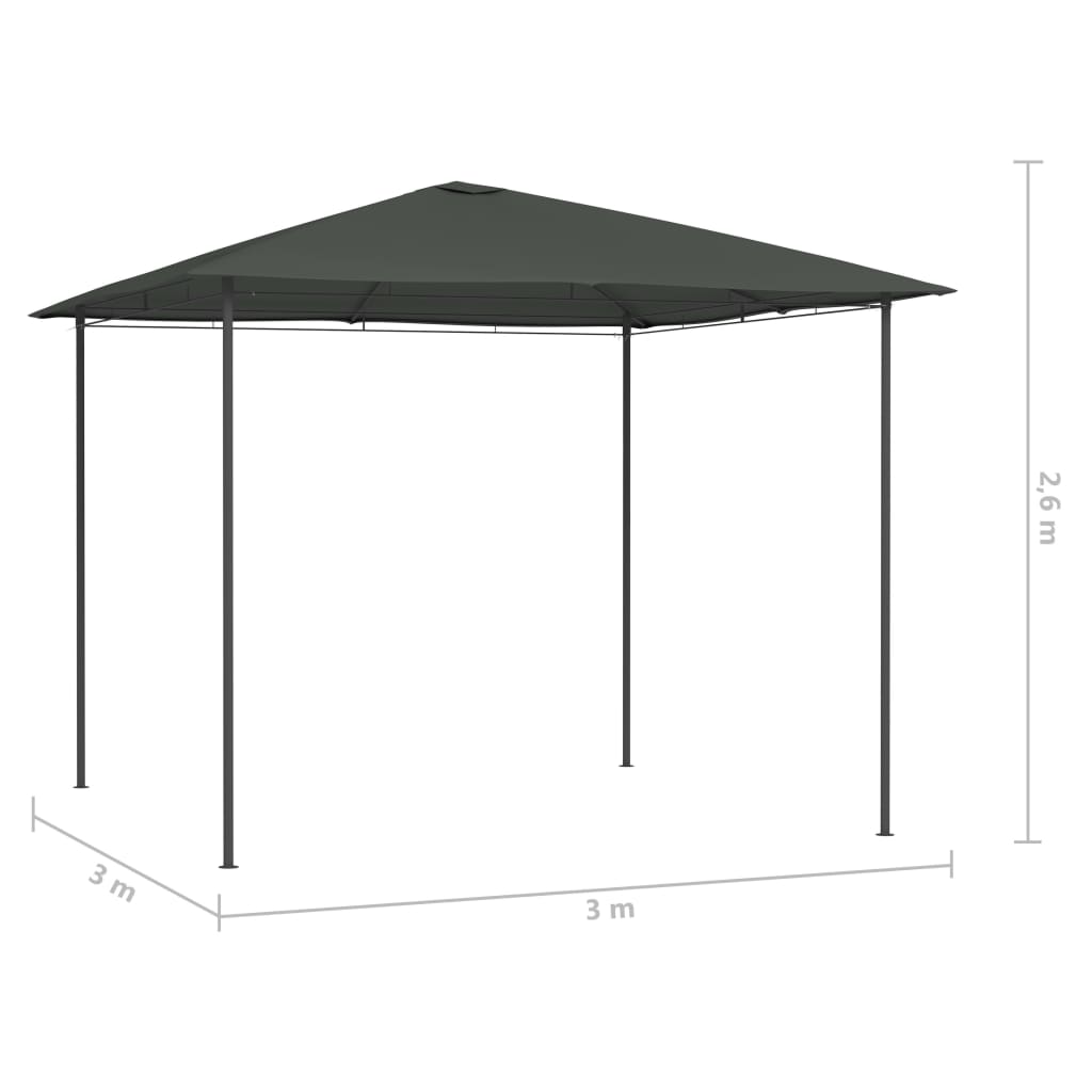 Prieel met paalhoezen 160 g/m² 3x4x2,6 m