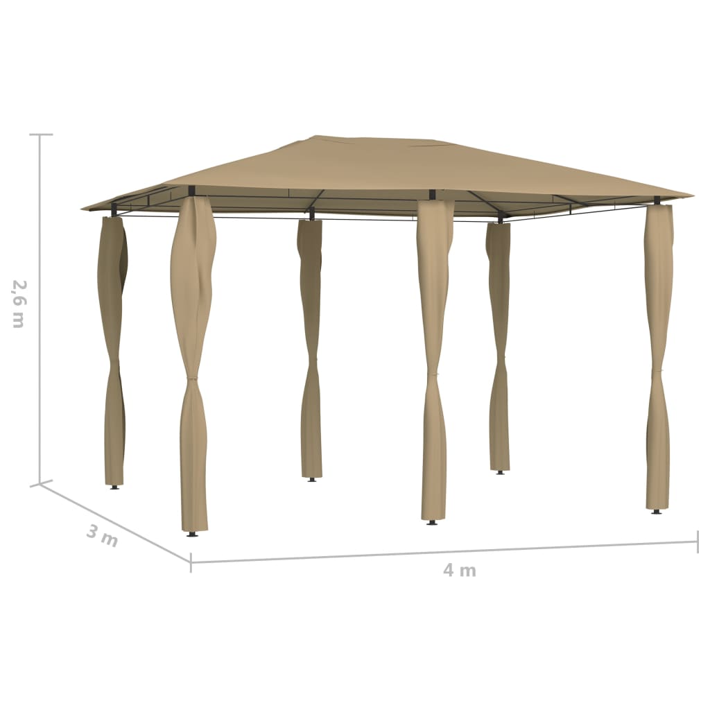 Prieel met paalhoezen 160 g/m² 3x4x2,6 m