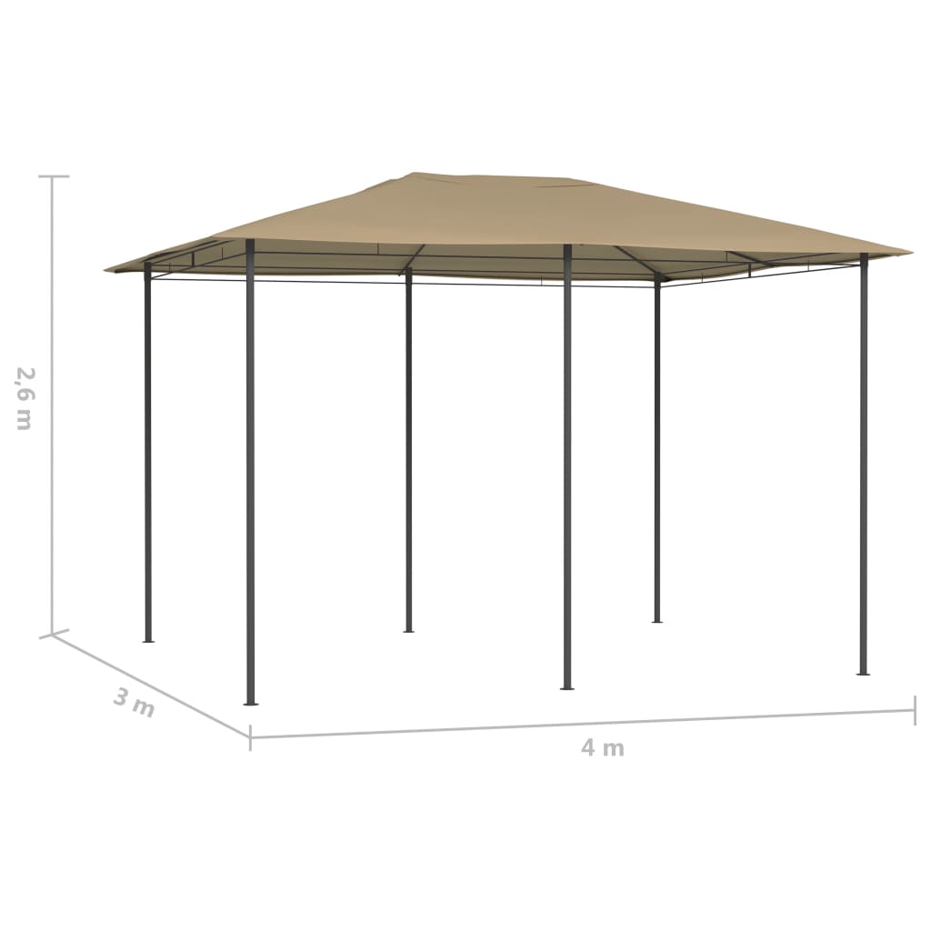 Prieel met paalhoezen 160 g/m² 3x4x2,6 m