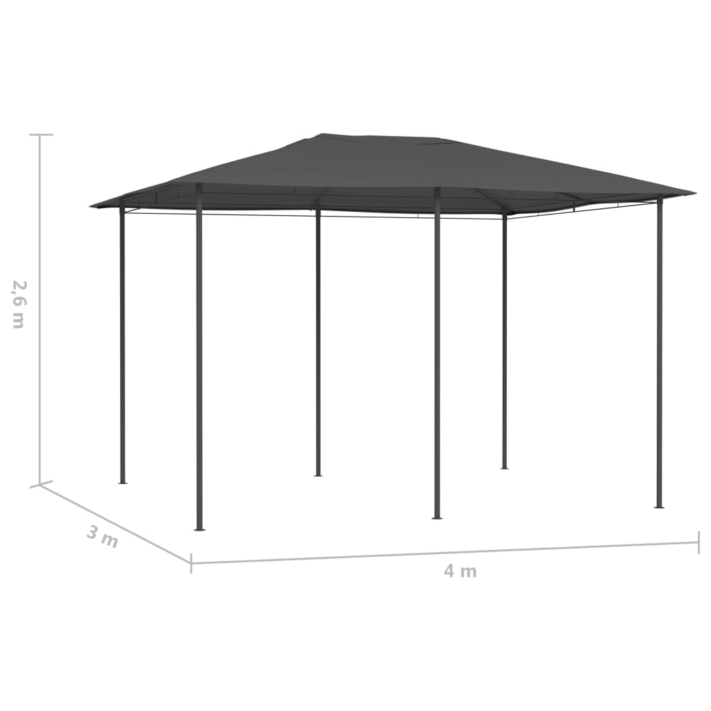 Prieel met paalhoezen 160 g/m² 3x4x2,6 m