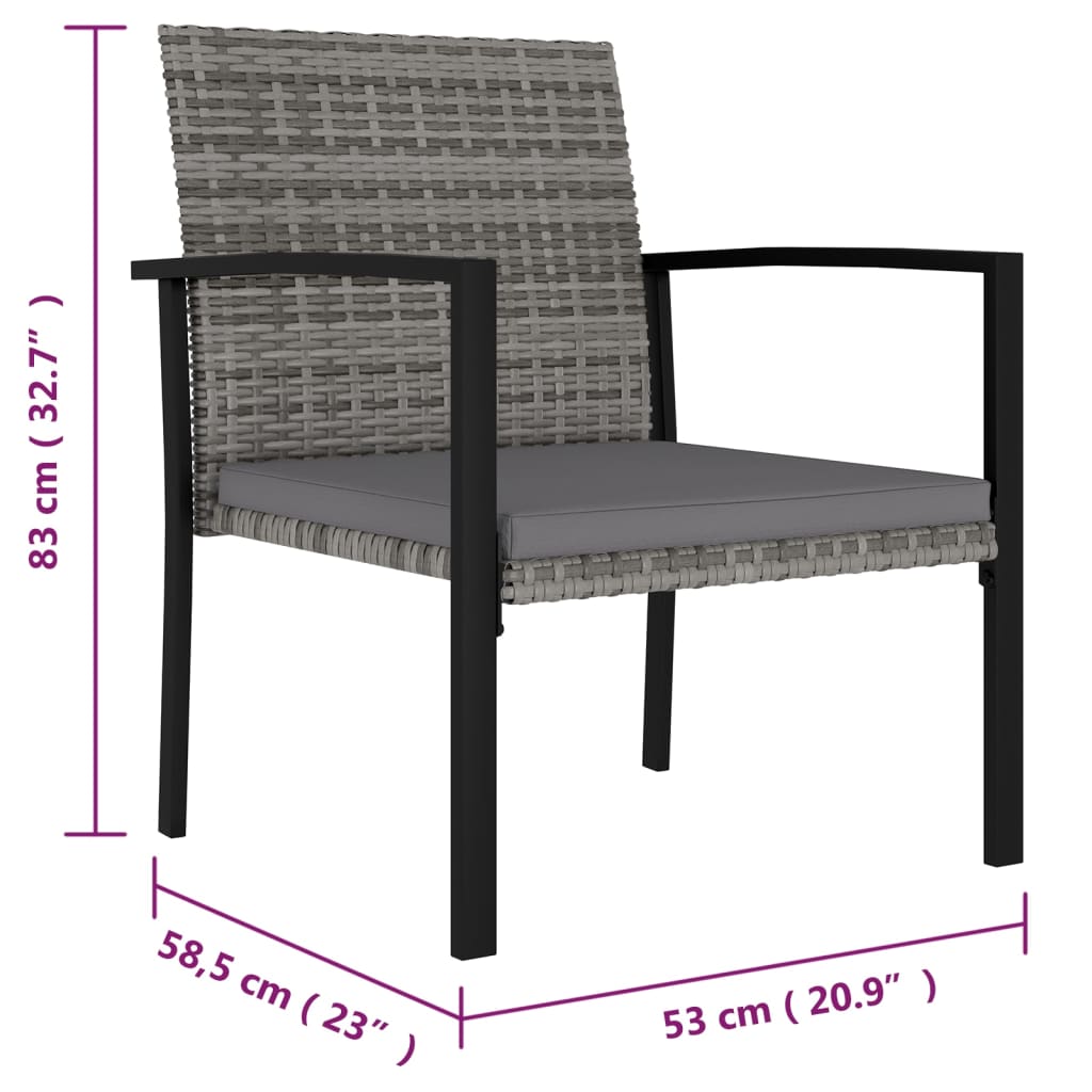 Tuinstoelen 4 st poly rattan