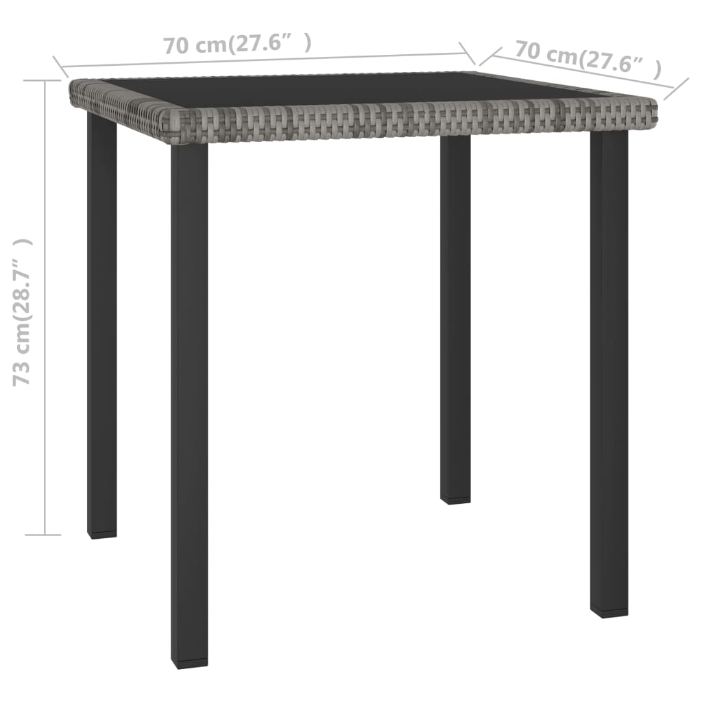 Tuintafel 140x70x73 cm poly rattan