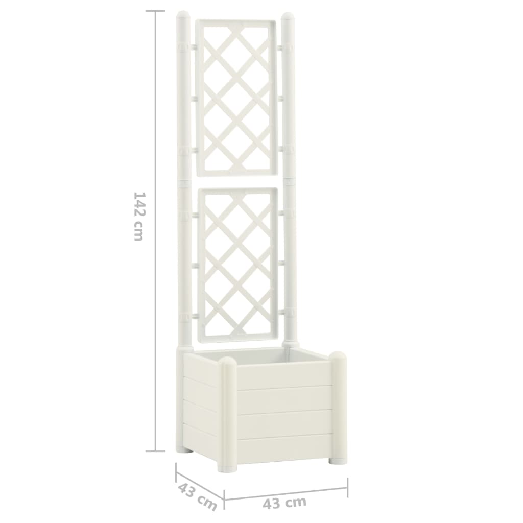 Plantenbak met latwerk 43x43x142 cm PP