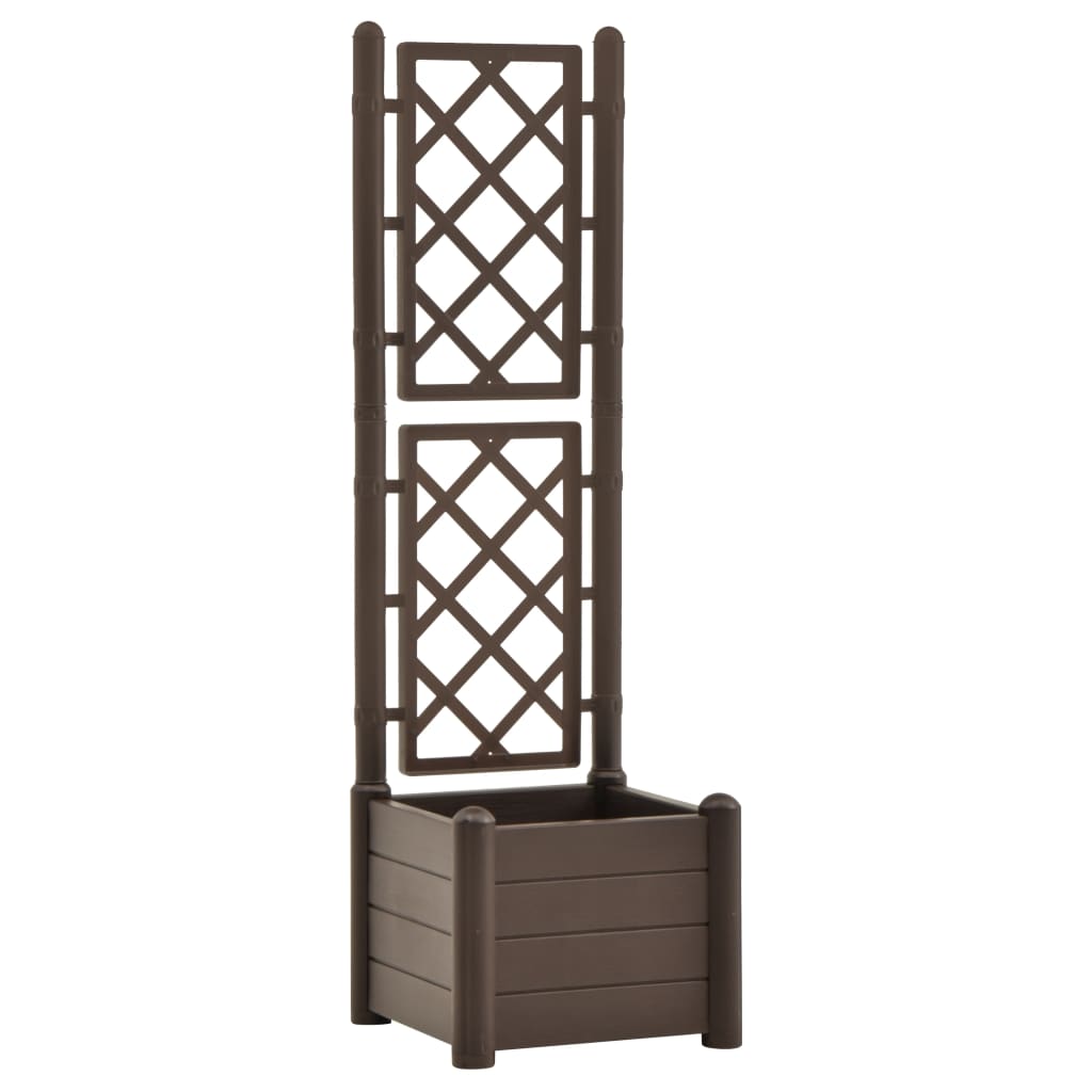 Plantenbak met latwerk 43x43x142 cm PP