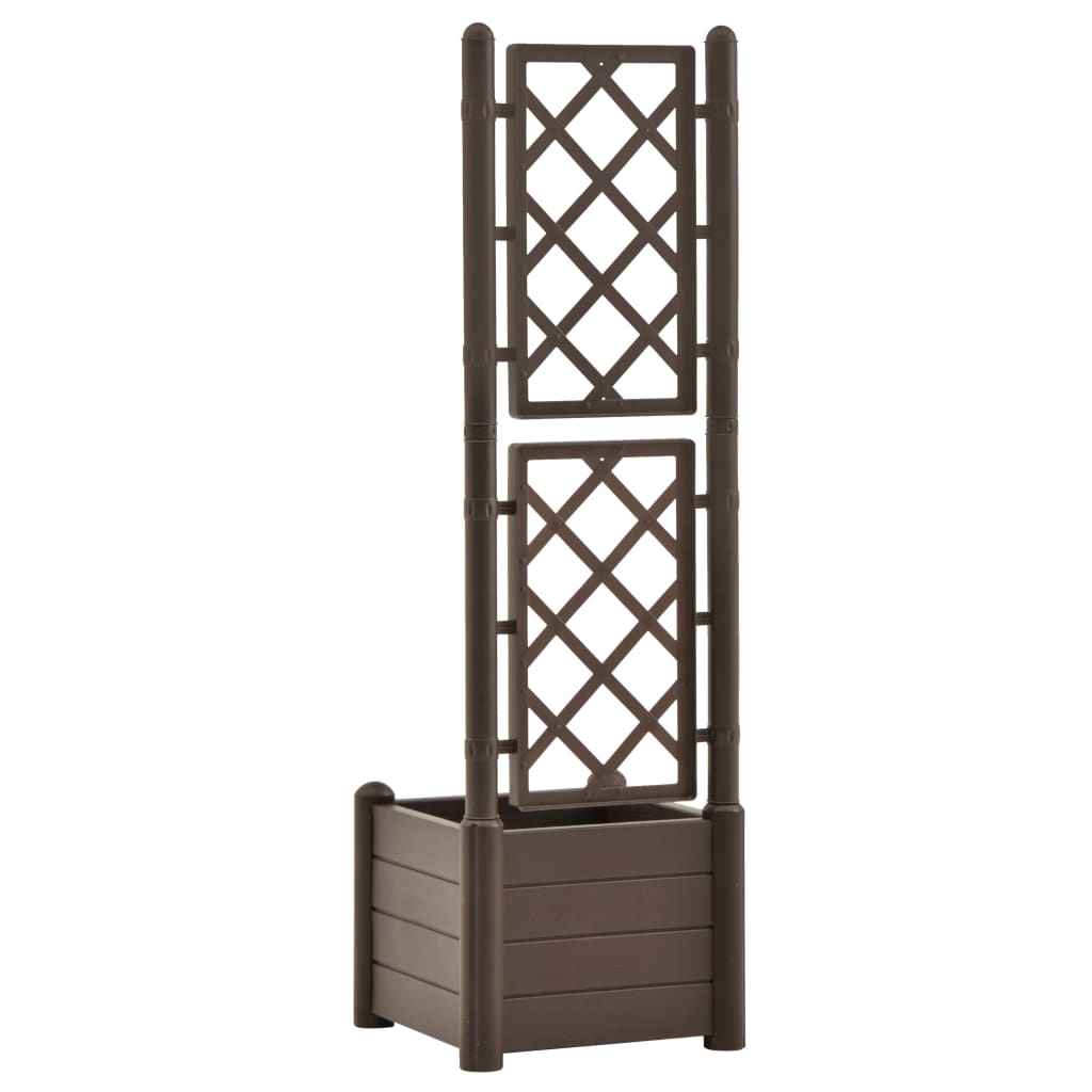 Plantenbak met latwerk 43x43x142 cm PP