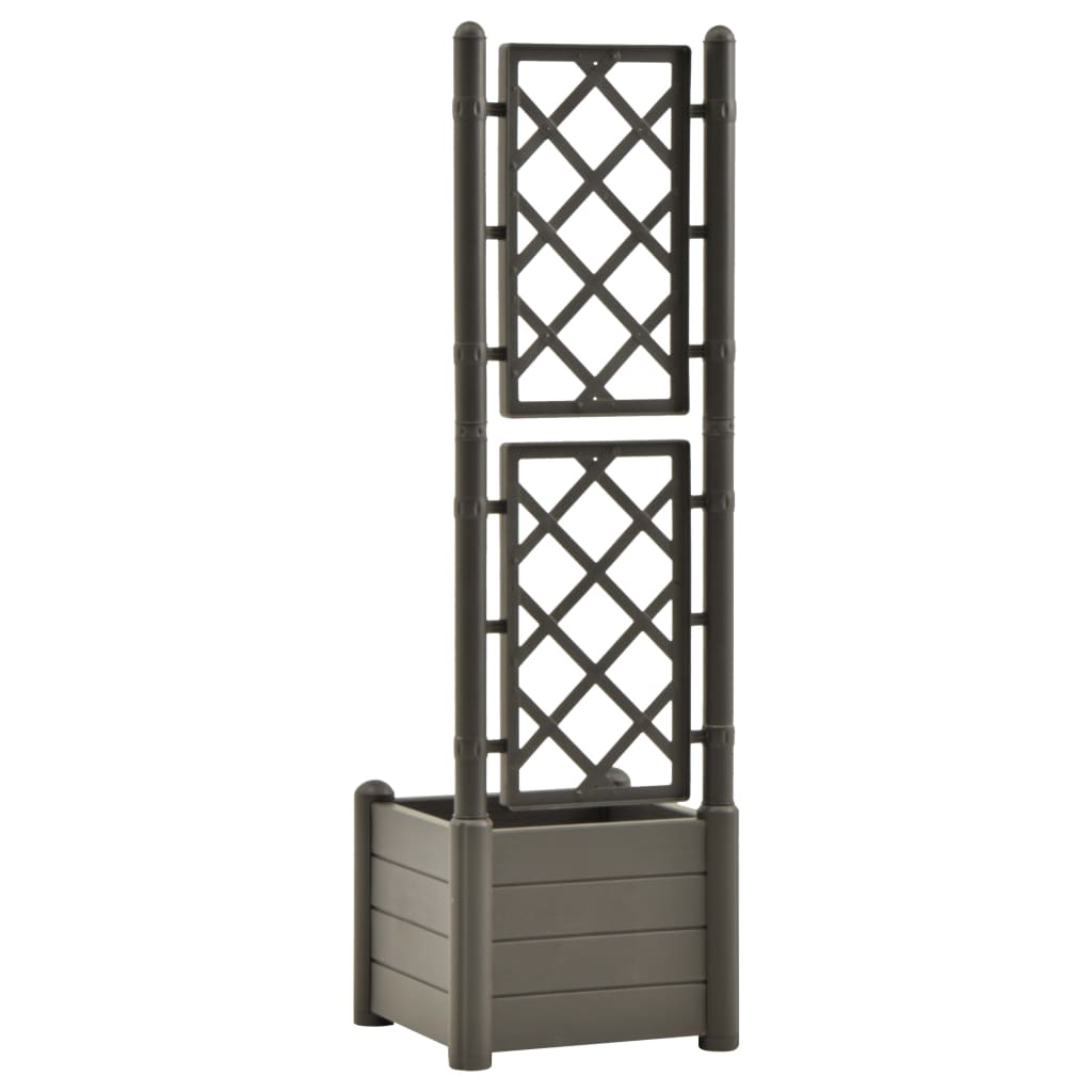 Plantenbak met latwerk 43x43x142 cm PP