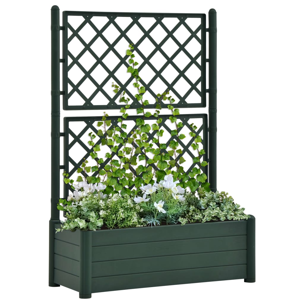 Plantenbak met latwerk 43x43x142 cm PP