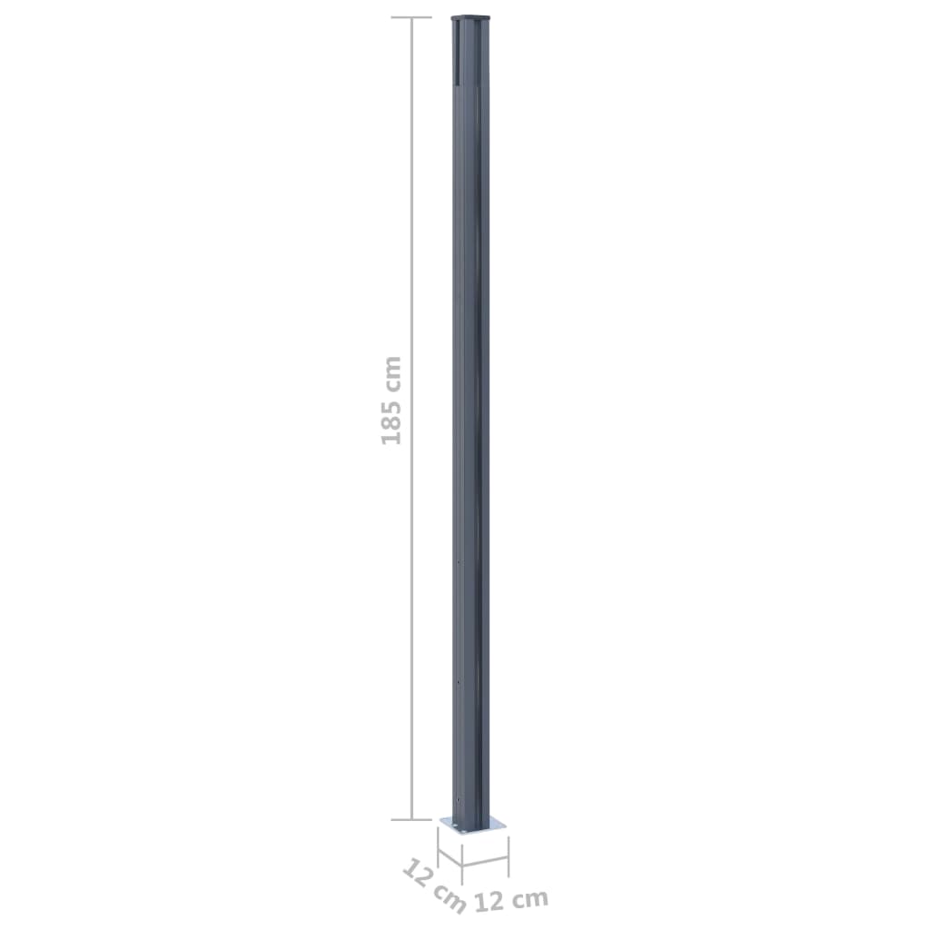 Schuttingpalen 3 st 185 cm aluminium