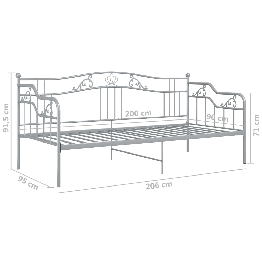 Slaapbankframe metaal 90x200 cm