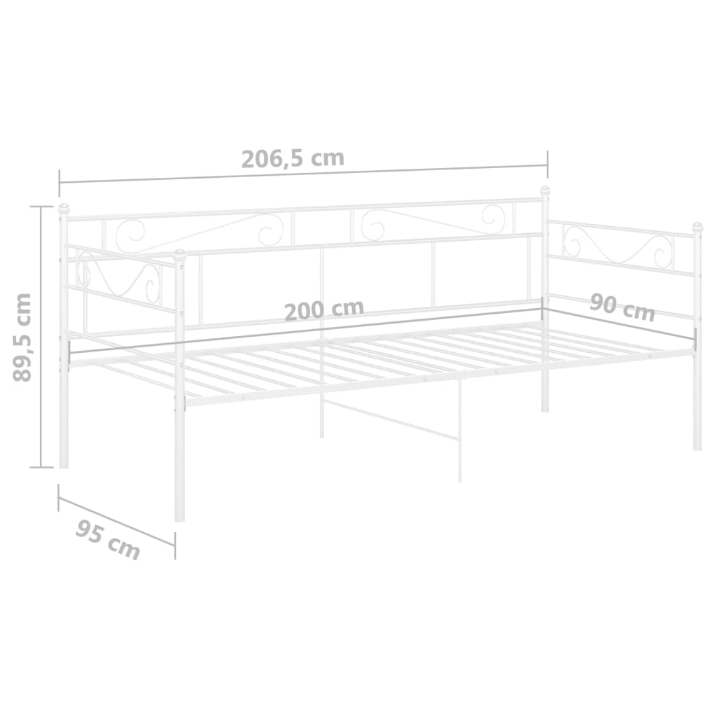 Slaapbankframe metaal 90x200 cm