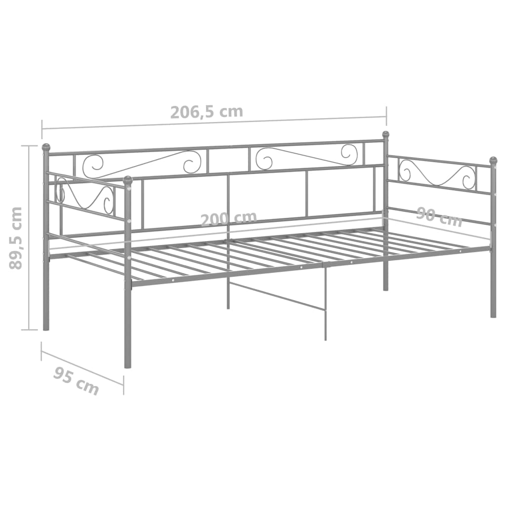 Slaapbankframe metaal 90x200 cm