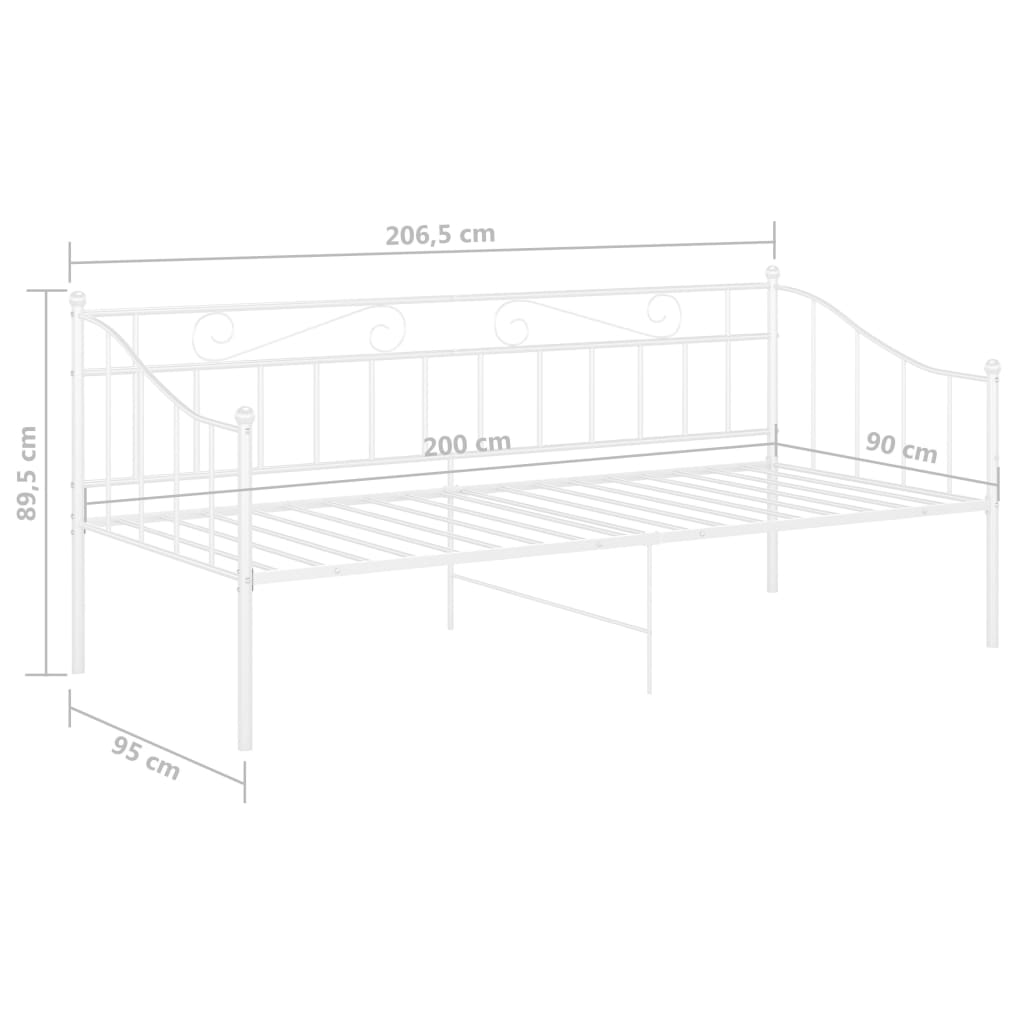 Slaapbankframe metaal 90x200 cm