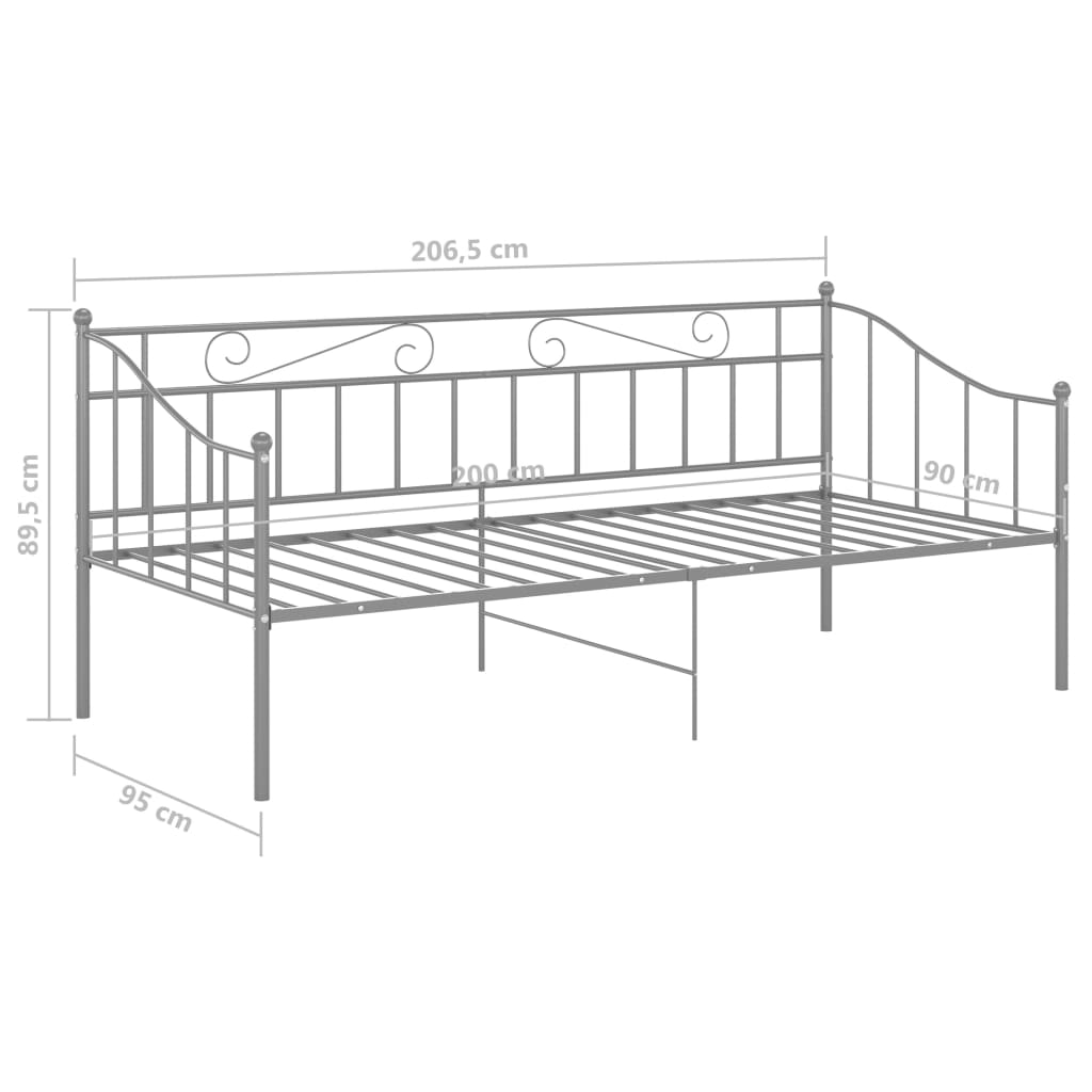 Slaapbankframe metaal 90x200 cm