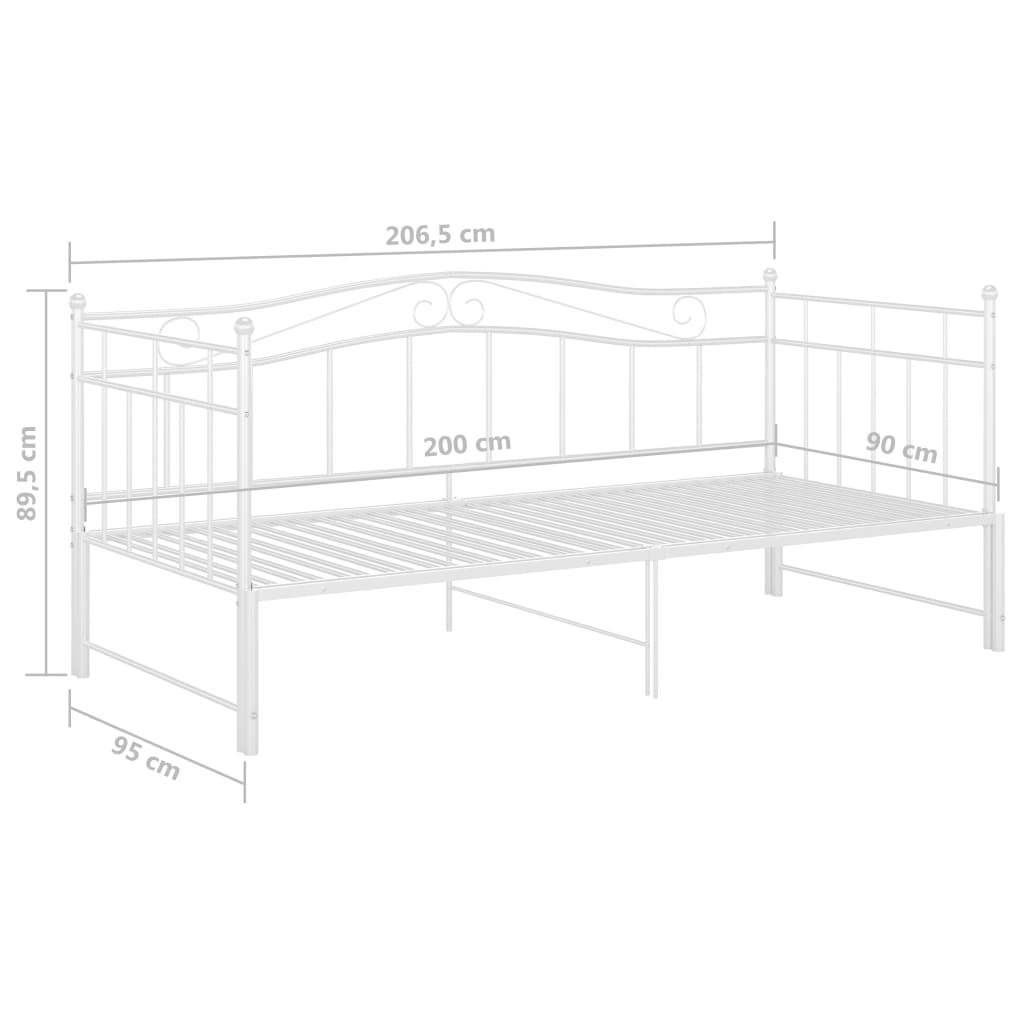 Slaapbankframe uittrekbaar metaal 90x200 cm