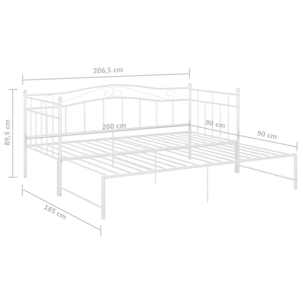 Slaapbankframe uittrekbaar metaal 90x200 cm