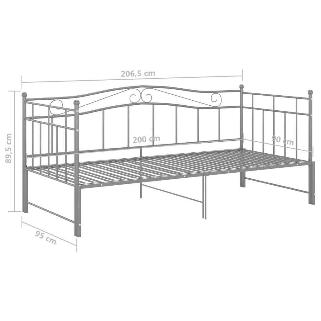 Slaapbankframe uittrekbaar metaal 90x200 cm