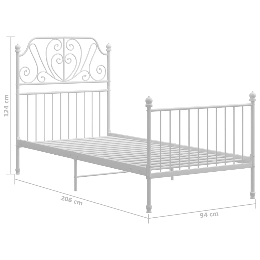 Bedframe metaal 100x200 cm