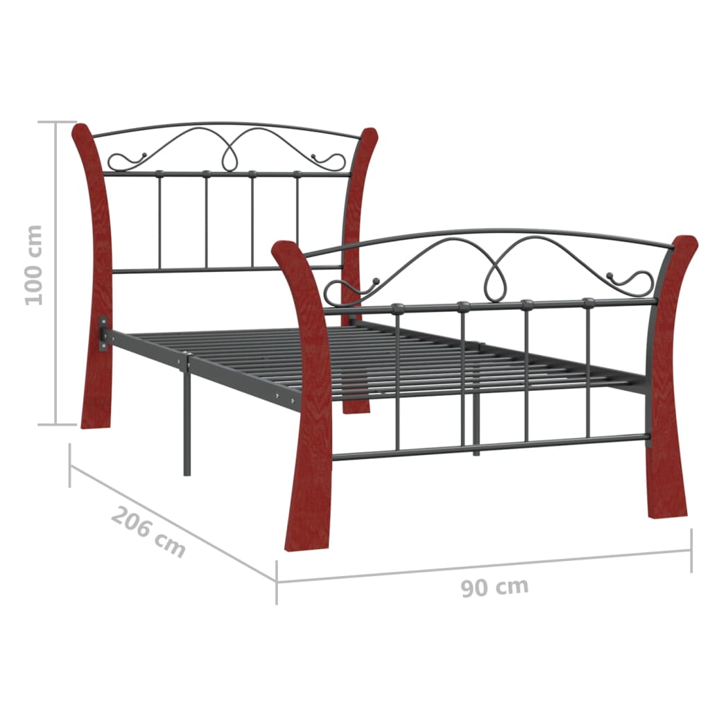 Bedframe metaal 90x200 cm