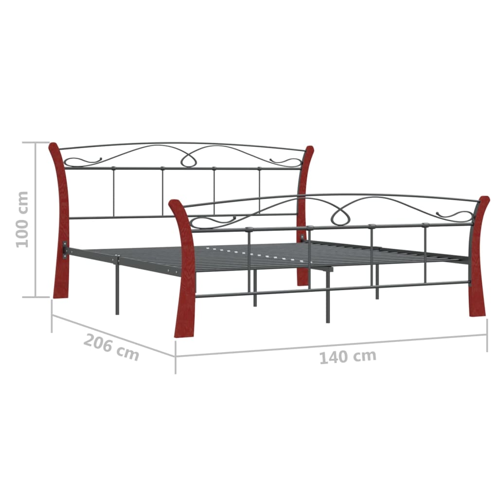 Bedframe metaal zwart 120x200 cm