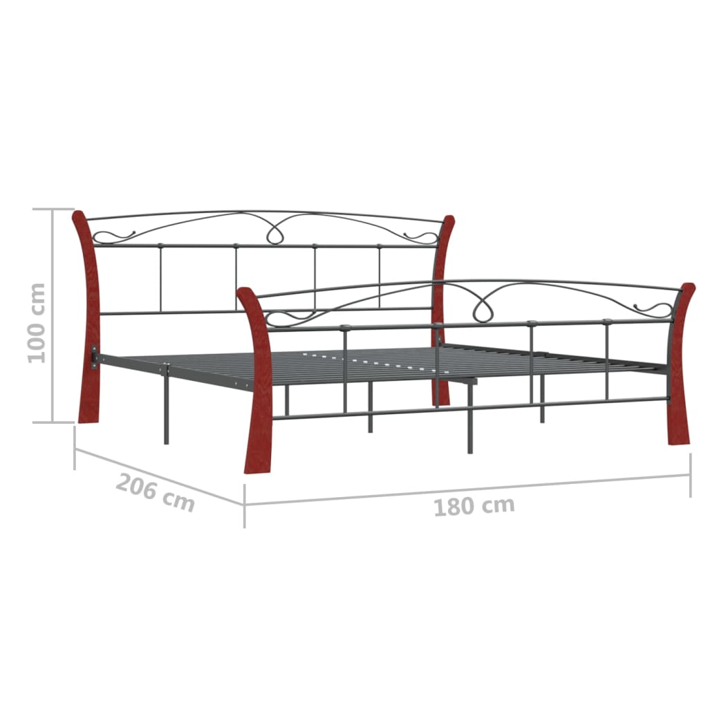 Bedframe metaal zwart 120x200 cm