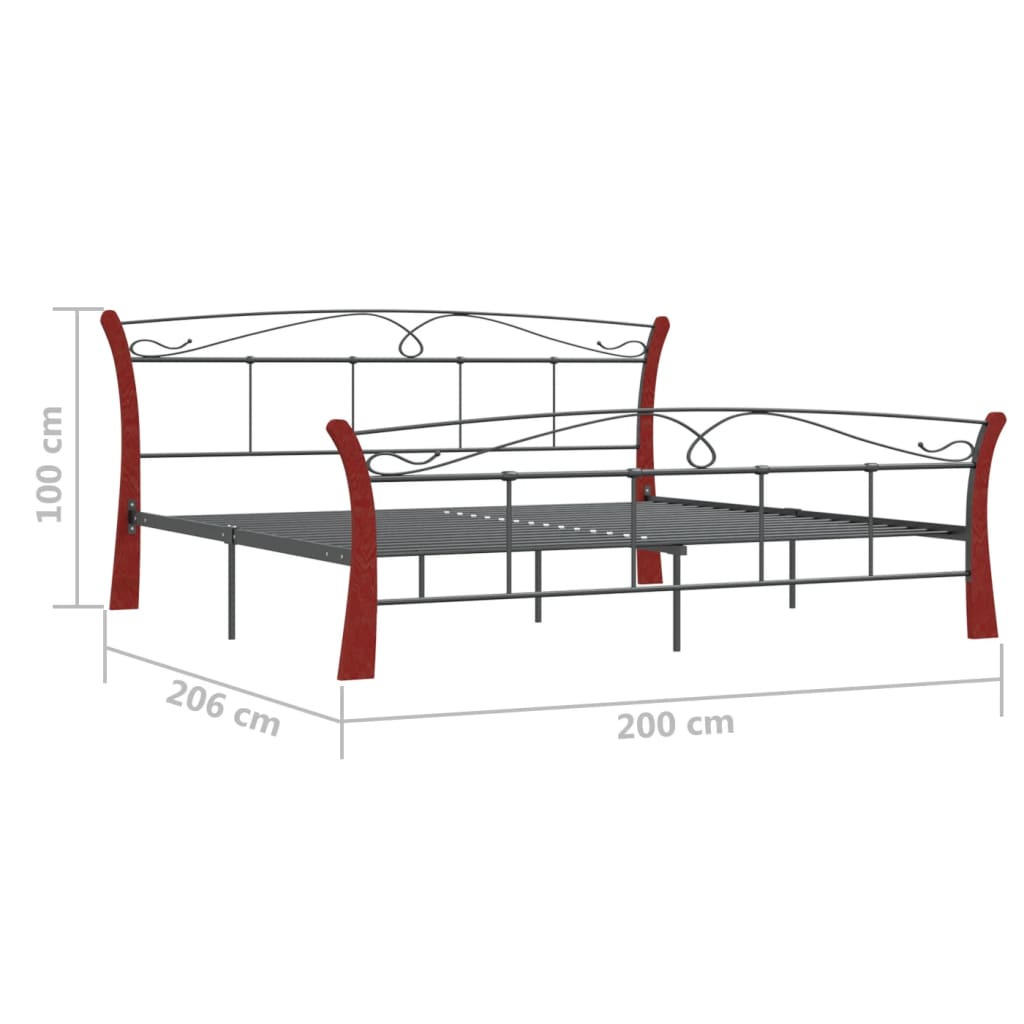 Bedframe metaal zwart 120x200 cm