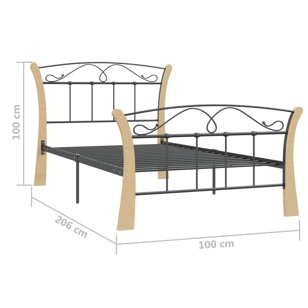 Bedframe metaal 90x200 cm