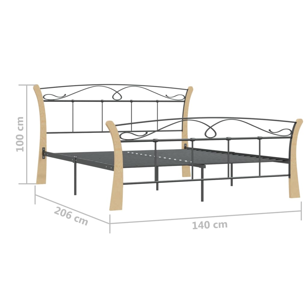 Bedframe metaal zwart 120x200 cm