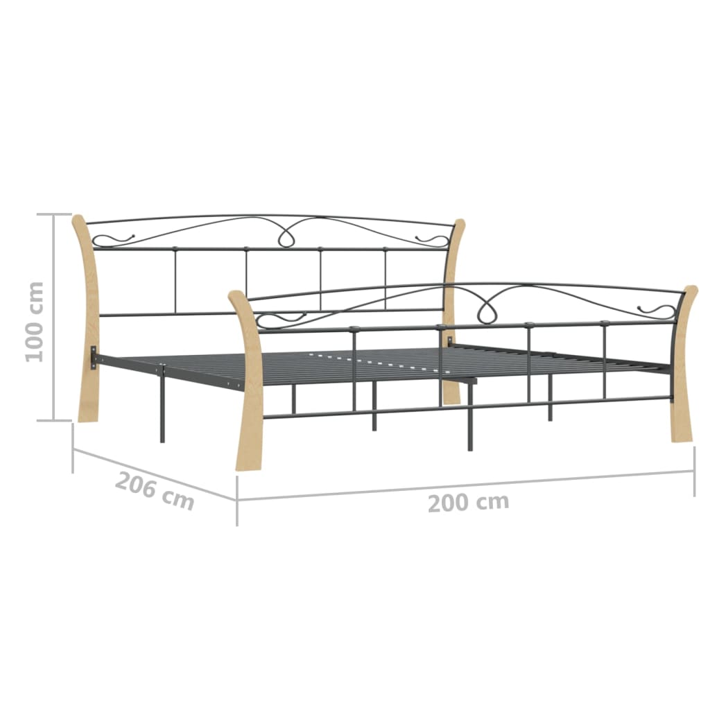 Bedframe metaal zwart 120x200 cm