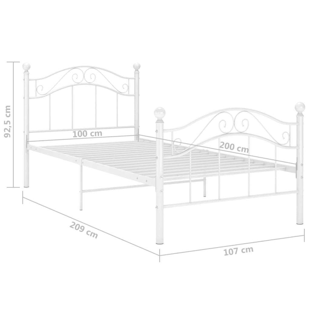 Bedframe metaal 90x200 cm