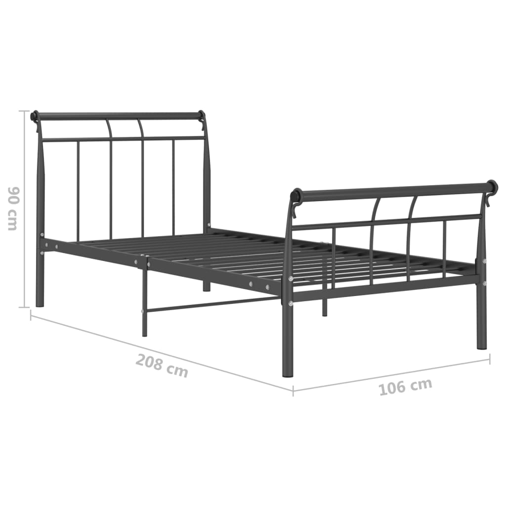 Bedframe metaal 100x200 cm