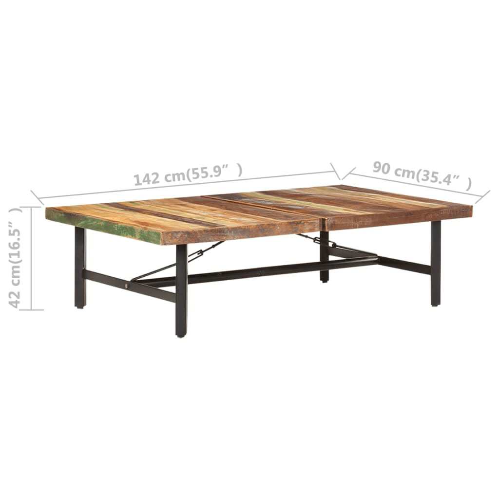 Salontafel 142x90x42 cm massief mangohout