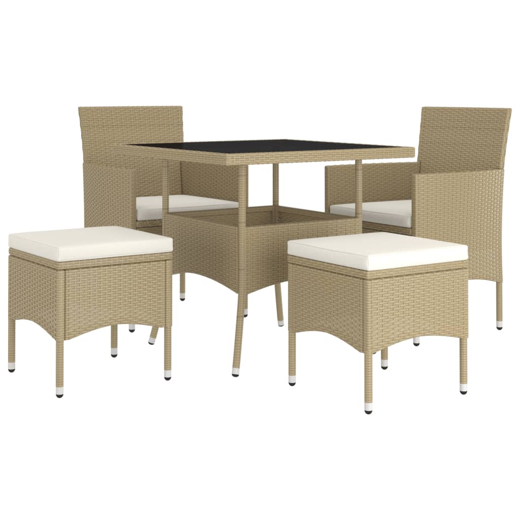 5-delige Loungeset poly rattan