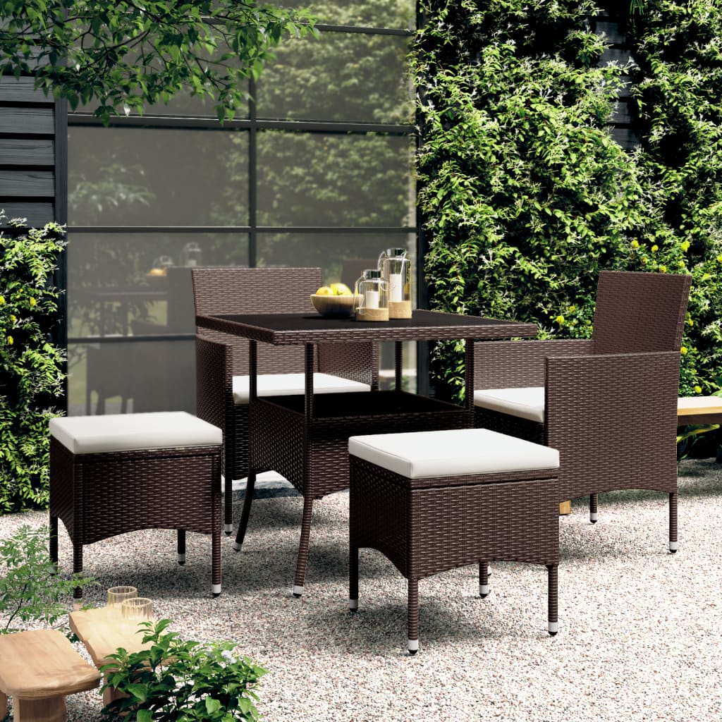 5-delige Loungeset poly rattan