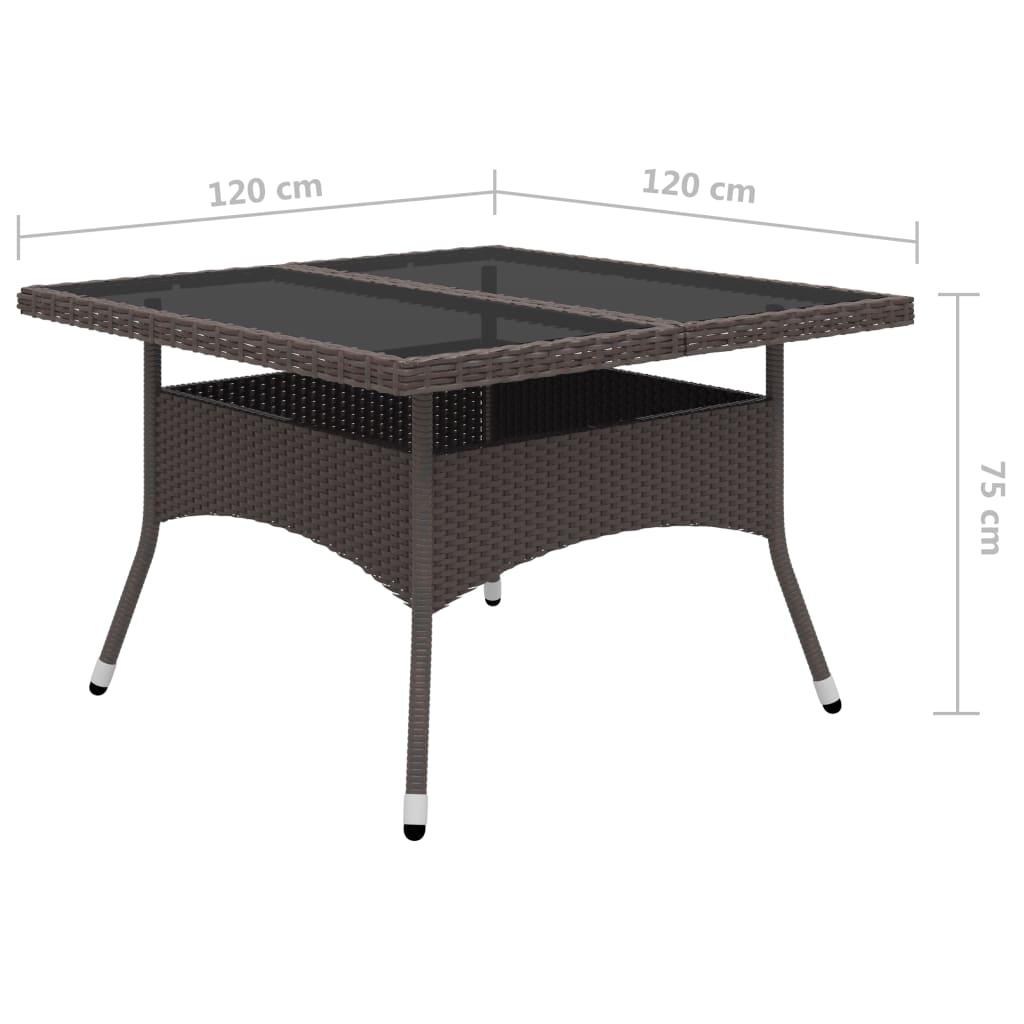 9-delige Tuinset poly rattan glas