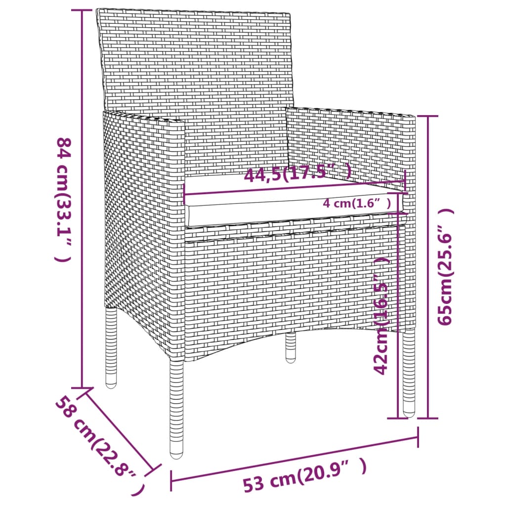 5-delige Loungeset poly rattan