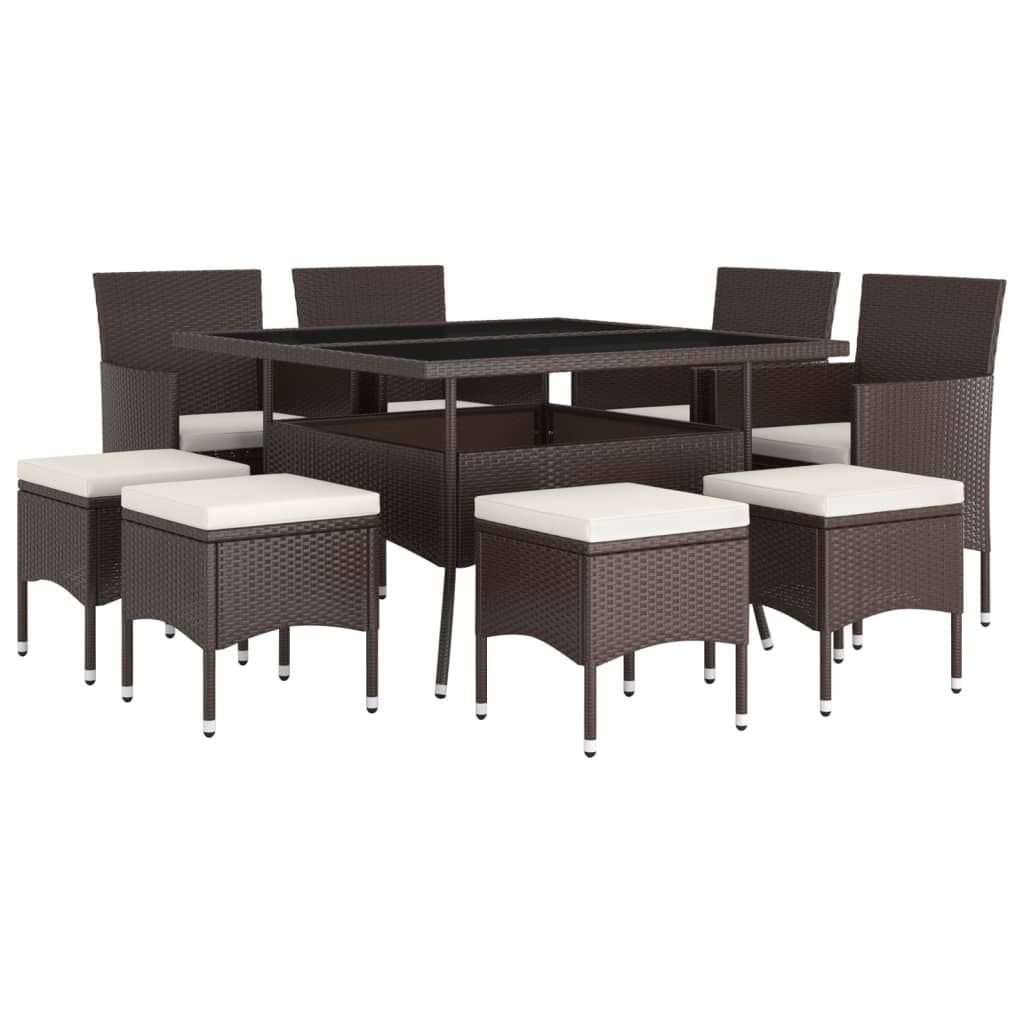 5-delige Loungeset poly rattan