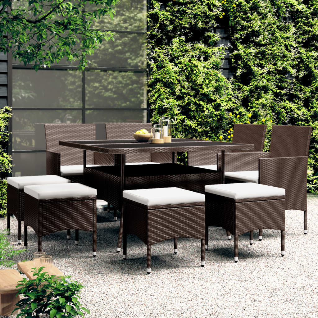 5-delige Loungeset poly rattan