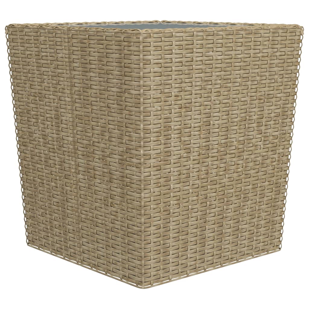 3-delige Bistroset poly rattan gehard glas