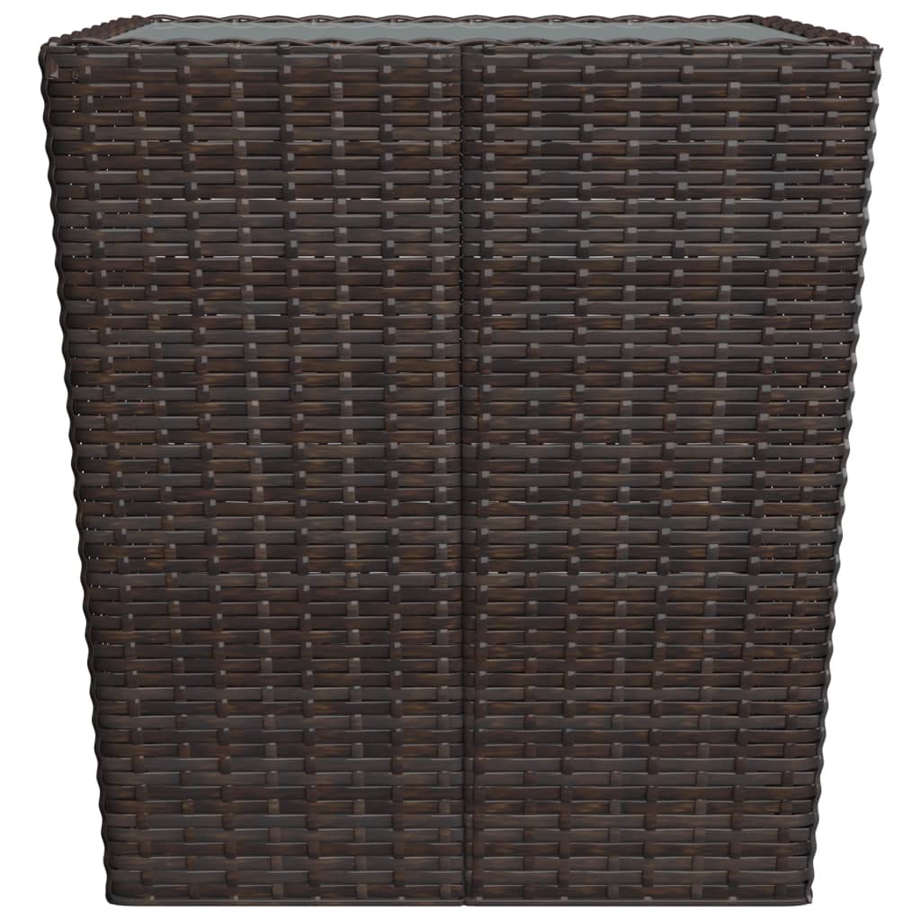 3-delige Bistroset poly rattan gehard glas