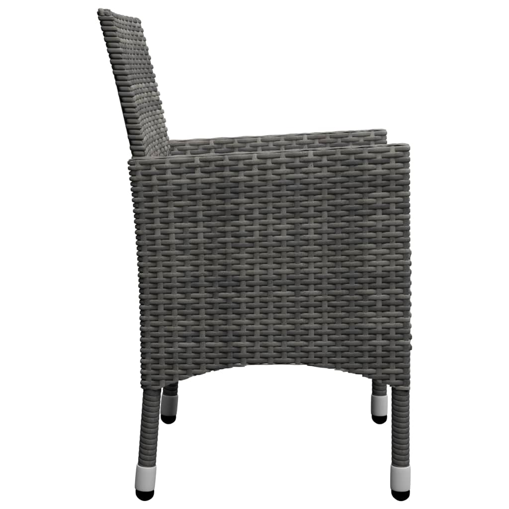 3-delige Bistroset poly rattan acaciahout