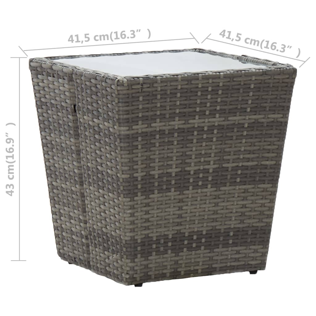 3-delige Bistroset poly rattan gehard glas