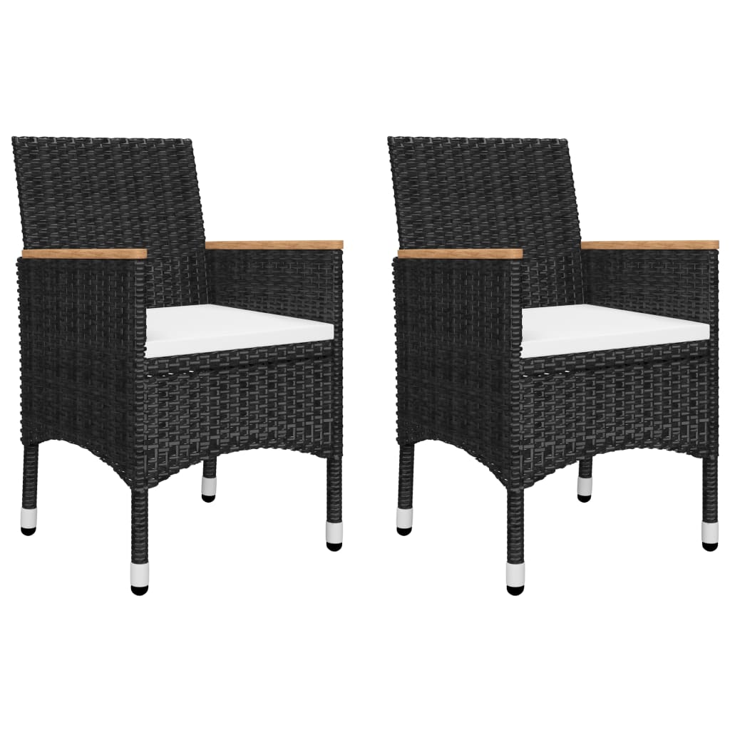 3-delige Bistroset poly rattan acaciahout