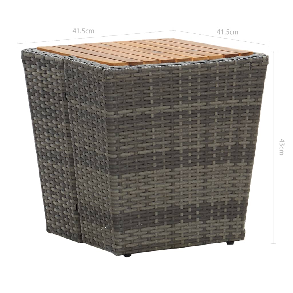 3-delige Bistroset poly rattan acaciahout