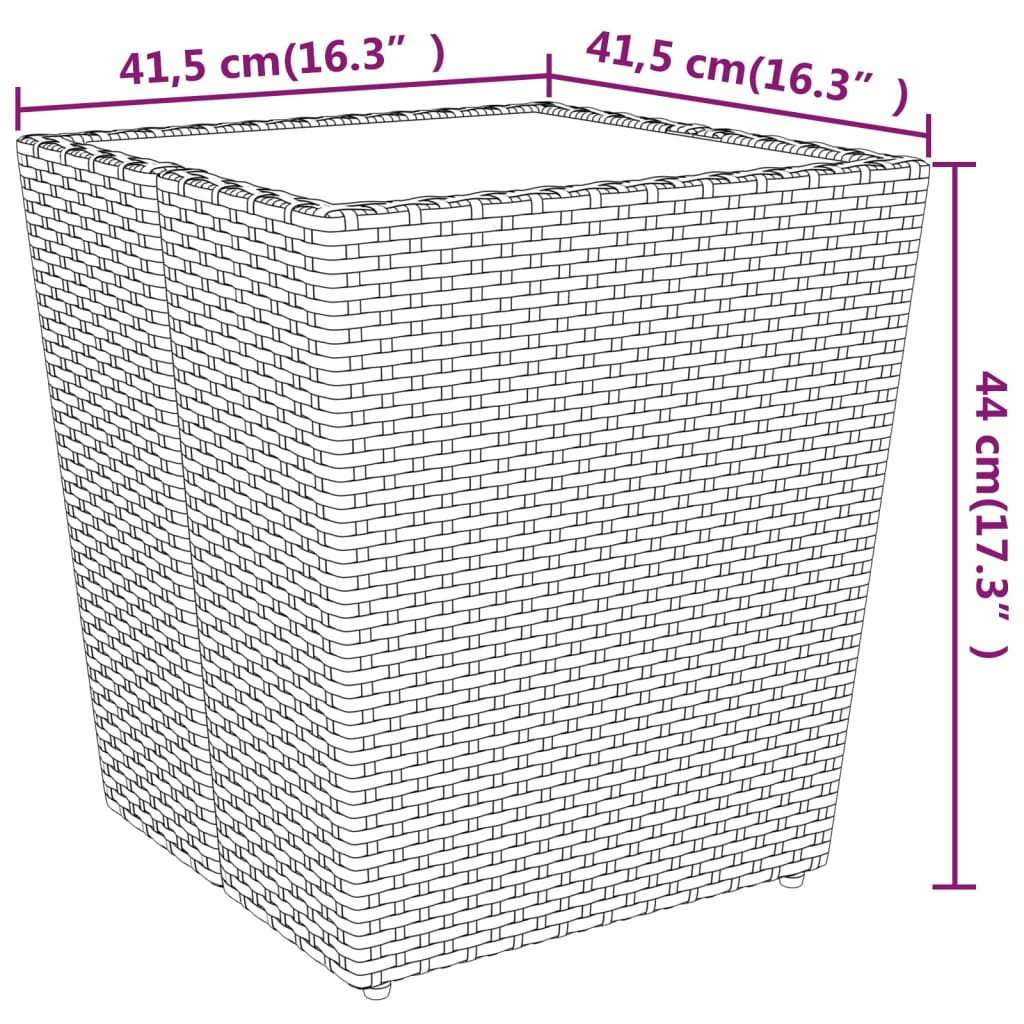 3-delige Bistroset poly rattan gehard glas