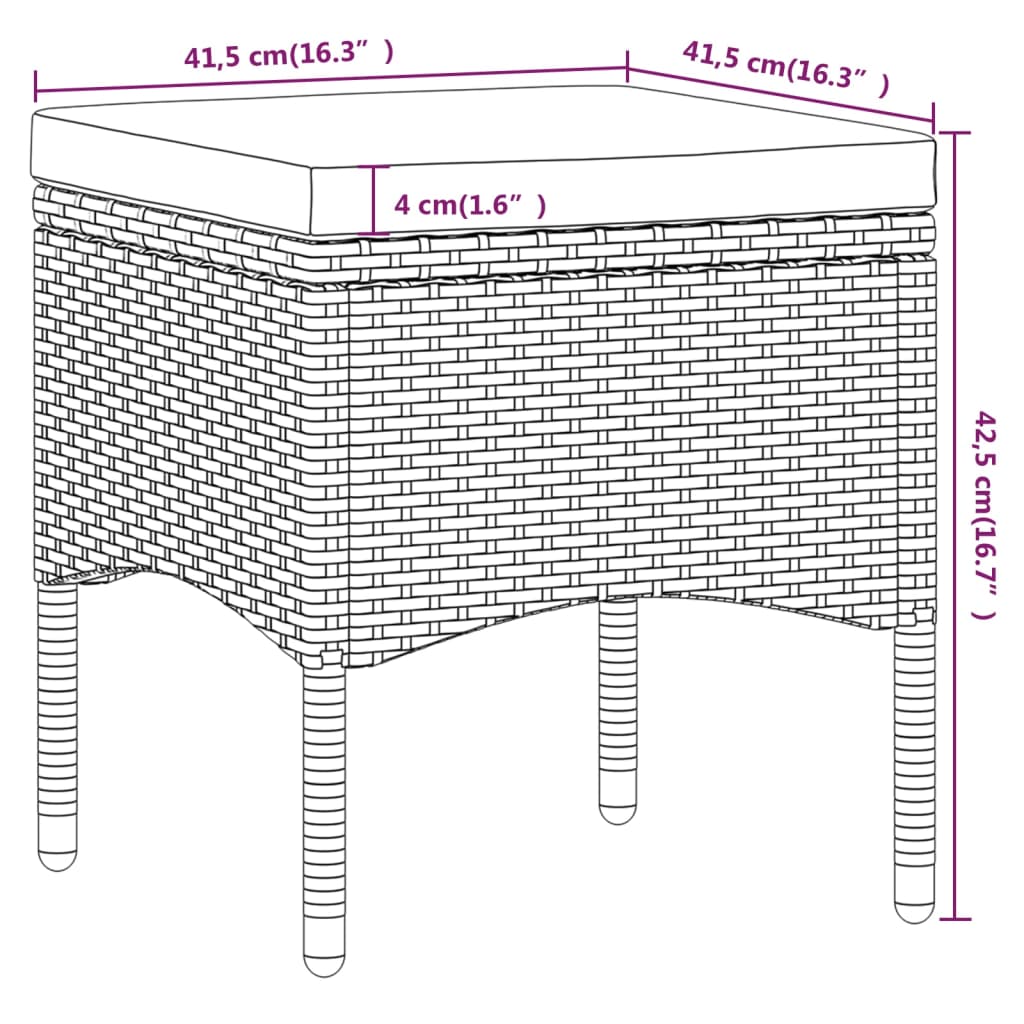 3-delige Bistroset poly rattan gehard glas