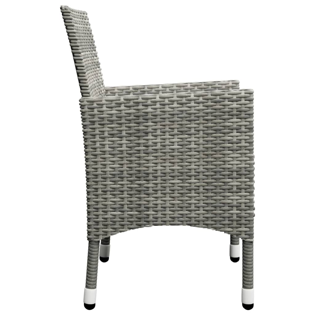 3-delige Bistroset poly rattan gehard glas