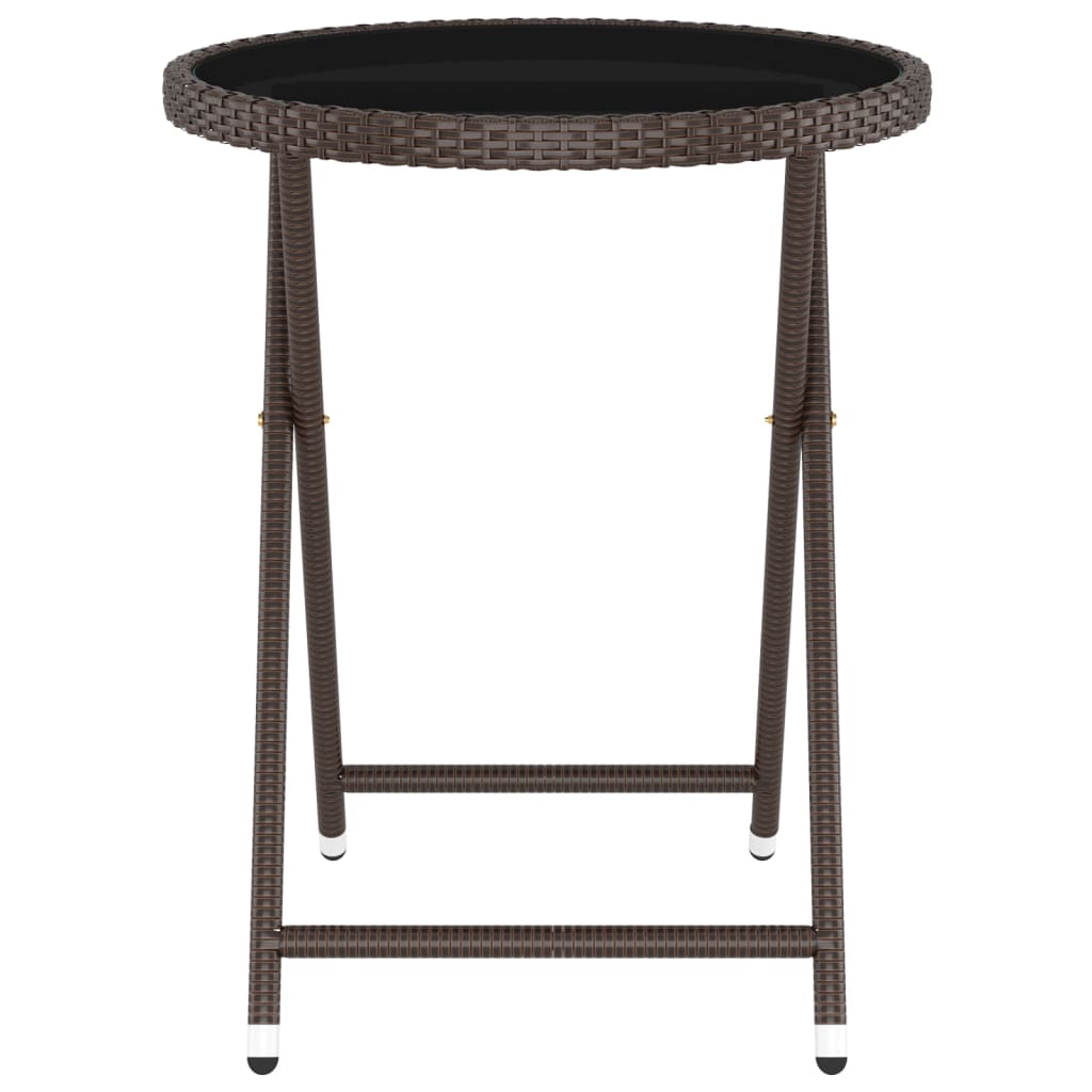 3-delige Bistroset poly rattan gehard glas