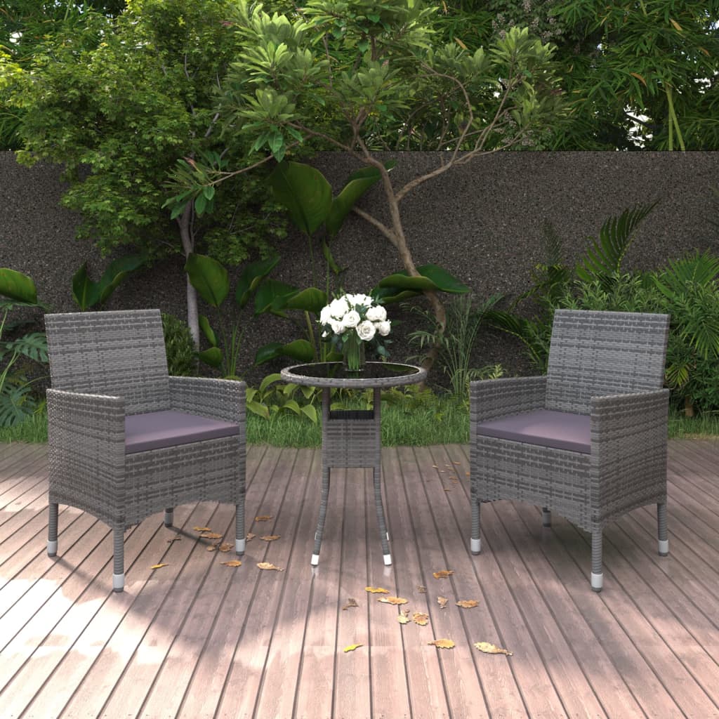 3-delige Tuinset poly rattan