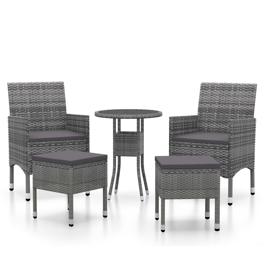 5-delige Loungeset poly rattan