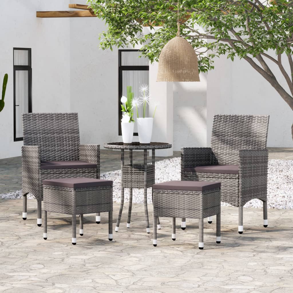 5-delige Loungeset poly rattan